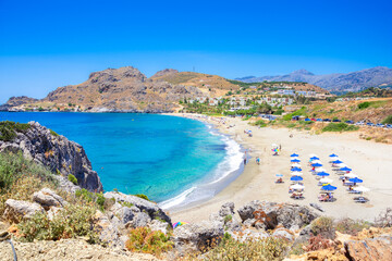 Amazing Ammoudi, Ammoudaki, Damnoni beaches in Crete island, Greece near famous resort of Plakias