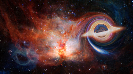 Black hole in deep space. Elements of this image furnished by NASA