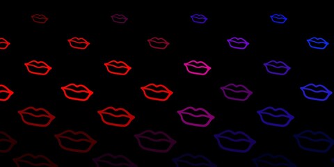 Dark Blue, Red vector template with businesswoman signs.