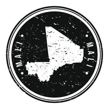 recommend clip art: Mali Africa. Map Symbol Round Design Stamp Travel and Business.