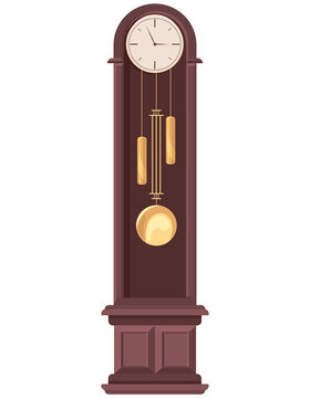 recommend clip art: Vintage floor clock. Interior object in cartoon style.