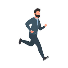 The businessman is running. A man in a business suit is running. Good for business theme design. Vector.