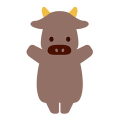 2021年　干支　かわいい丑のイラスト