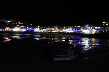 Fototapeta na wymiar Nighttime in St. Ives, UK