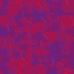 Red Transparent Cubes Seamless Pattern, 3D Illustration