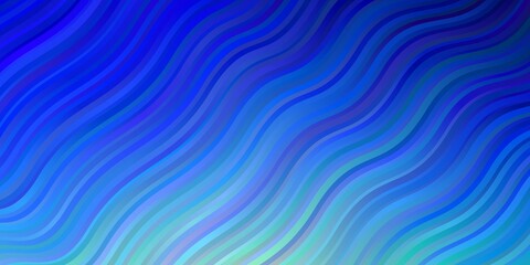 Light Blue, Green vector layout with wry lines. Bright illustration with gradient circular arcs. Design for your business promotion.