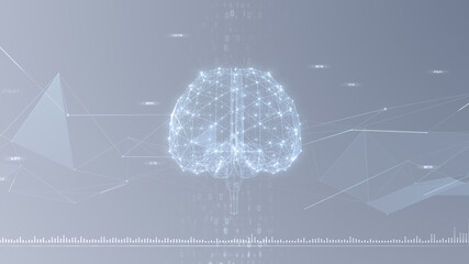 AI artificial intelligence digital network computer technology 3D illustration background.