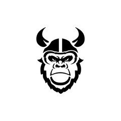 
kingkong viking logo vectored horned kingkong mascot