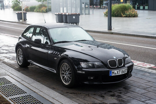 Mulhouse - France - 29 June 2020 - Front view of black BMW Z3 roadster parked in the street