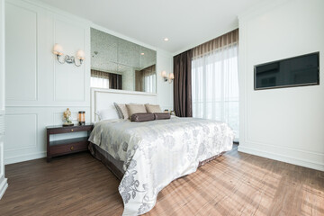 White bedroom interior ,cozy space
