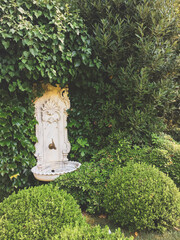 historical fountain in the garden