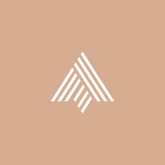 letter A logo design. Luxury linear creative monogram