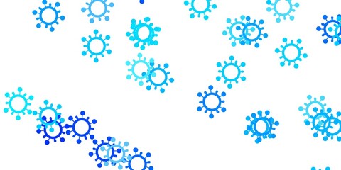 Light blue vector backdrop with virus symbols.