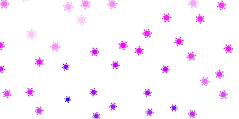 Light purple vector background with covid-19 symbols.