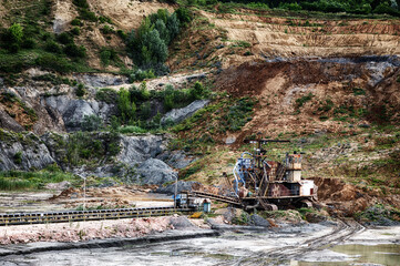 Bagger im tagebau mine