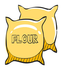 Color Sketch Icon Flour sack
