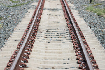 Fototapeta premium Iron rusty Railway tracks railroad for Trains