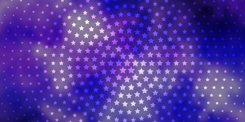Light Purple vector layout with bright stars. Decorative illustration with stars on abstract template. Pattern for websites, landing pages.