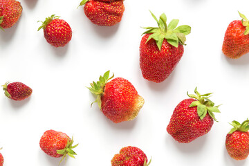 Fototapeta na wymiar Ripe strawberries isolated on the white background
