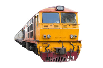 old Train and carriage bogie with isolated white background