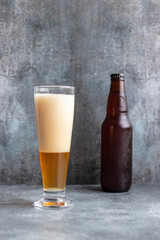 View of beer served in a glass