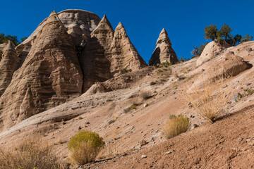 Fototapeta premium Cone Shaped Hoodoos On The Tent Rocks Trail,Kasha-Katuwe Tent Rocks National Monument, New Mexico,USA