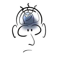Angry microbe in the head