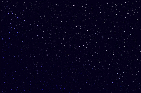 Abstract black background with stars for your design. Vector starry night sky. Space backdrop. © WhataWin