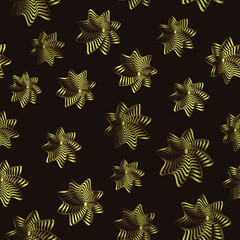Dark brown classic seamless pattern with bronze abstract flowers, modern background for your design.