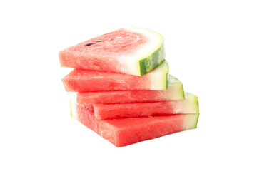Fresh watermelon slices isolated on white background. Summer fruit