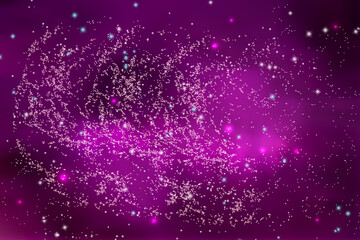 Vector illustration of the infinite universe and Milky Way. Abstract barred spiral,Space exploring,sparkling dust.Space dark concept.