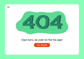 Error page illustration. 404 error page design concept. 404 water inscription on a fresh web background. Simple flat vector cartoon illustration.