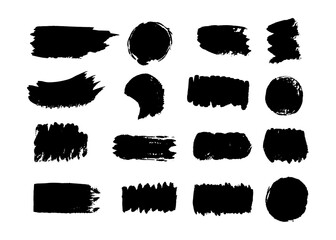 black grunge brush stroke collection
