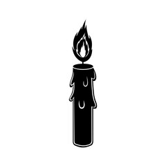 candle in hand drawn style in black and white