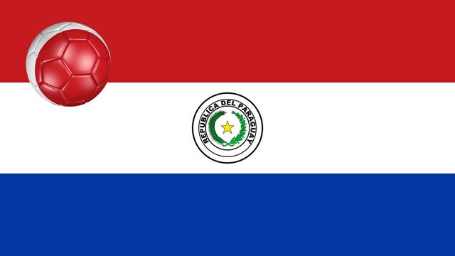 soccer ball with the flag of Paraguay