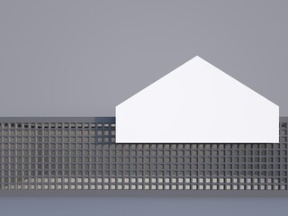 3d rendering of modern minimal architecture facade