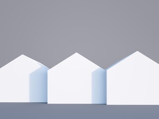 3d rendering of modern minimal architecture facade
