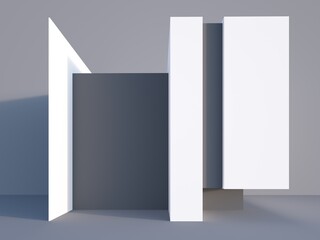 3d rendering of modern minimal architecture facade