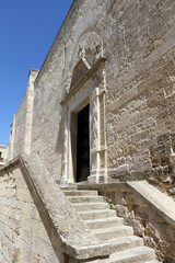 Secondary entrance of the Cathedral of Otranto dedicated to the Annunciation of the Virgin Mary....