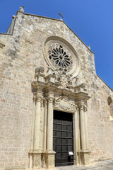 Facade of the Cathedral of Otranto dedicated to the Annunciation of the Virgin Mary. Salento, Puglia, Italy