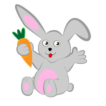 Cartoon rabbit with a carrot.