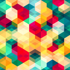 Colored mosaic seamless pattern.