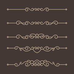 Beautiful decorative dividers set ornaments floral. -  Vector.