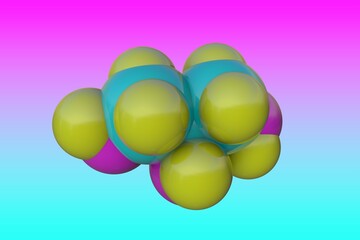 Space-filling molecular model of glycerol (glycerin). Used as sweetener, solvent and preservative in food and drugs. 3d illustration