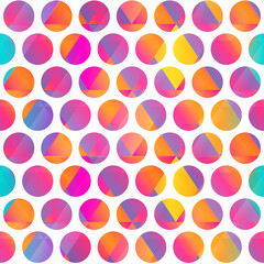 Bright color circle seamless pattern.