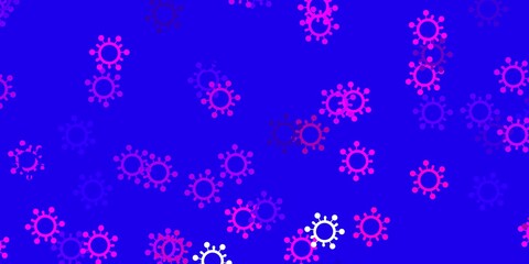 Light purple, pink vector texture with disease symbols.