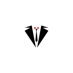 Tuxedo logo template vector icon illustration