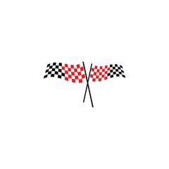 Race flag icon, simple design race flag logo template -
