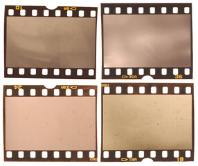 Cool set of bleached out 35mm retro or vintage film strip frames on white background, just blend in...
