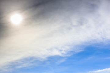 Background summer spring. Beauty in nature of blue sky